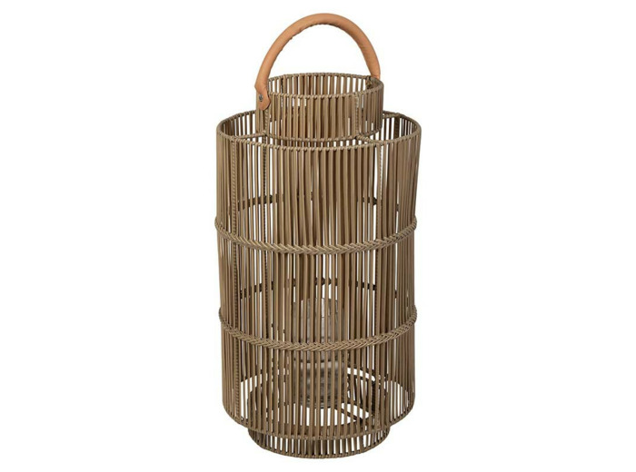 Lanterne d'extérieur Pasil naturel osier cuir 40x75cm