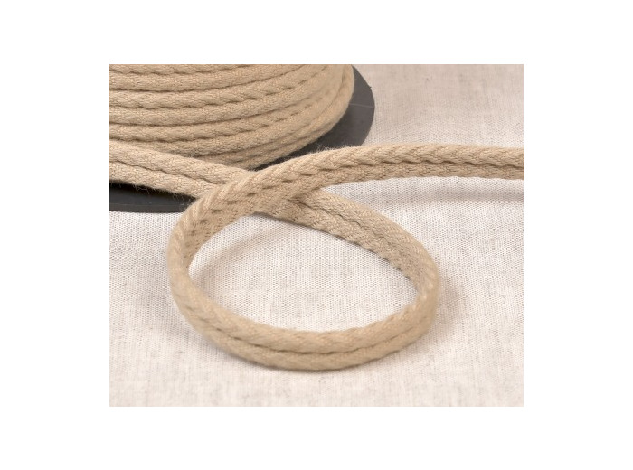 Double passepoil chevron 550 taupe C45 10mm 100% coton le mètre