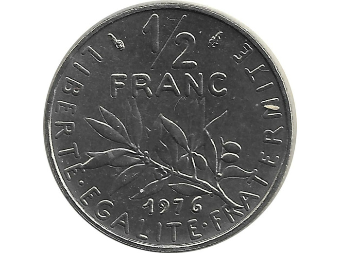 FRANCE 1/2 FRANC ROTY 1976 FDC