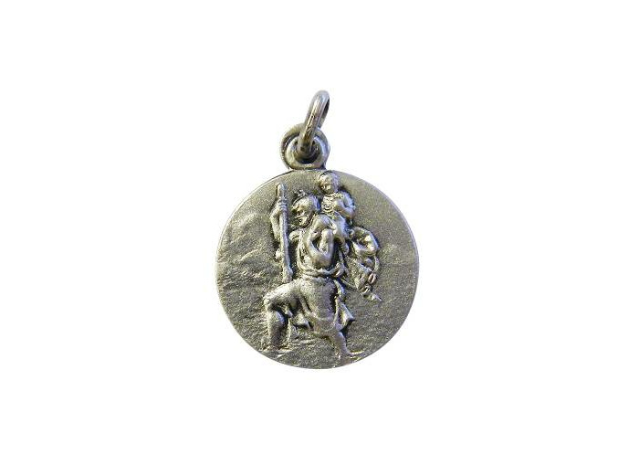 Médaille 15mm en Métal Argenté - ST CHRISTOPHE