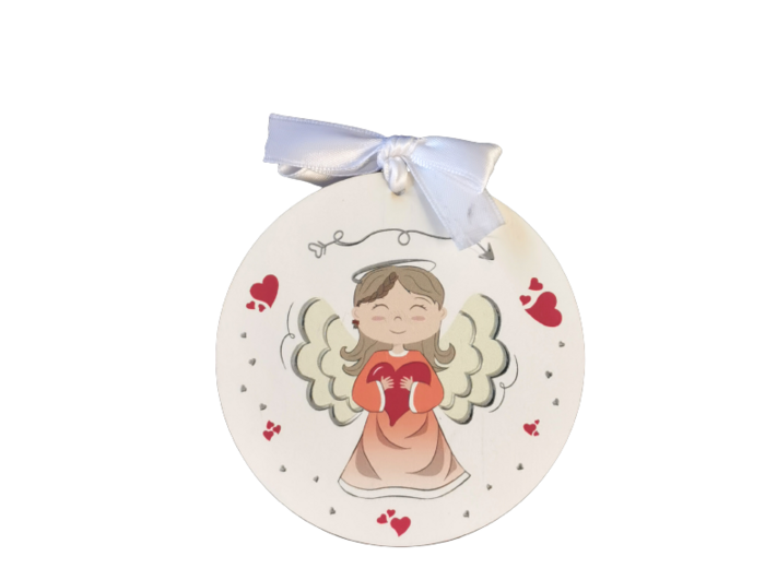 Médaillon de Berceau en Bois D10cm - FILLE
