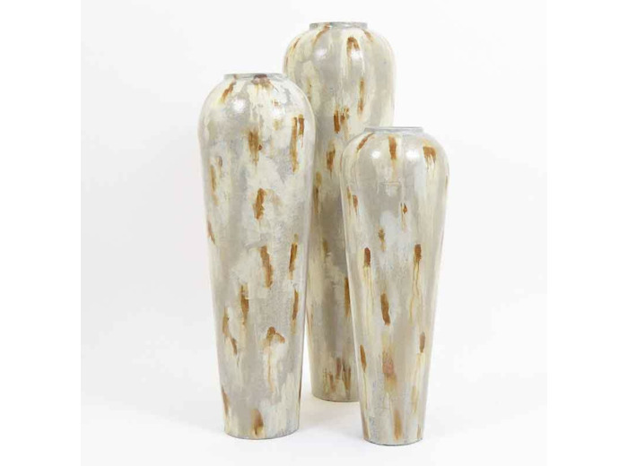 Vase Titiana blanc métal 71x23x23cm