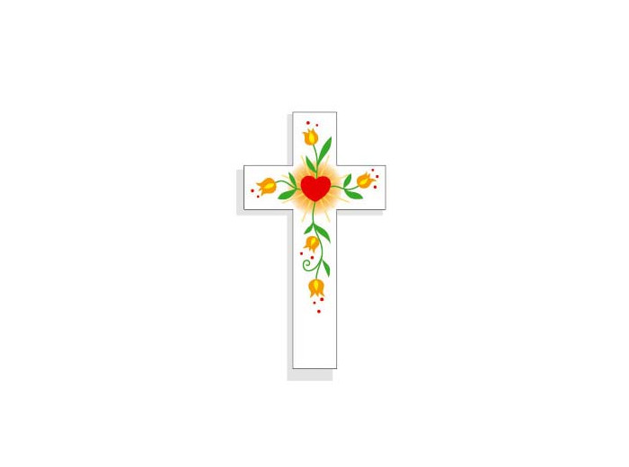 Magnet Croix Amour Coeur 5.5x10cm