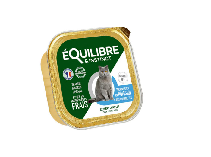 Équilibre & Instinct Chat Senior, Pâtée riche en poisson & aux courgettes - 85g