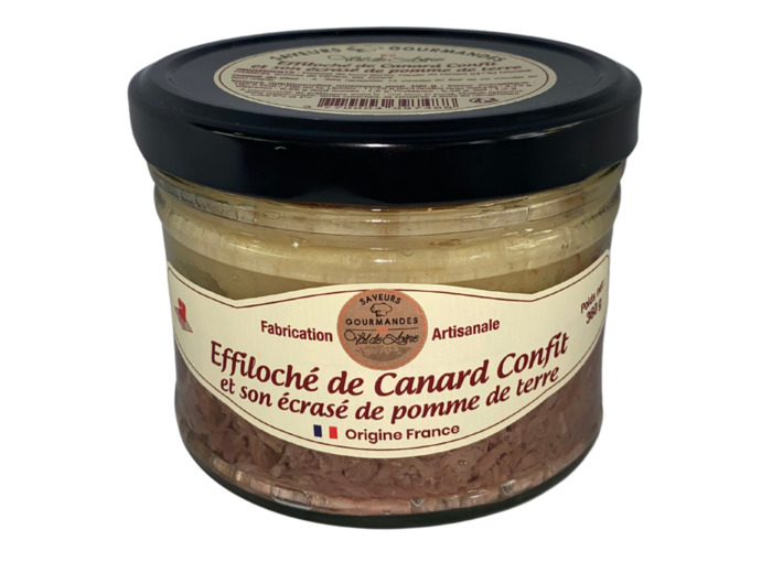 Effiloché de canard confit et son écrasé de pomme de terre