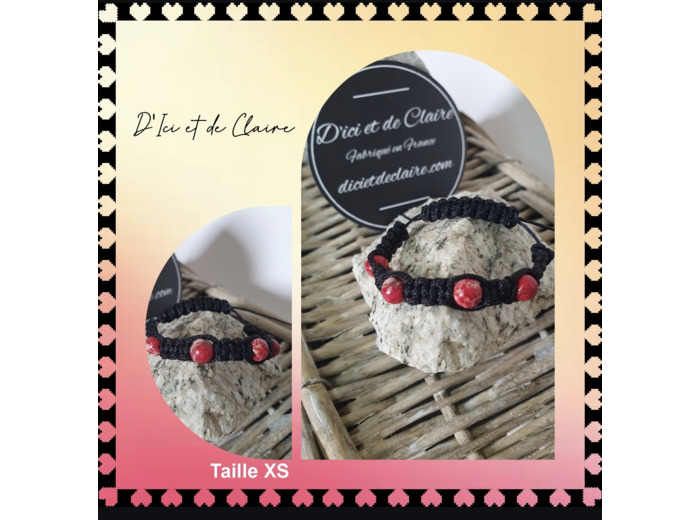 Bracelet Shamballa 4 perles de jaspe imperial TAILLE XS