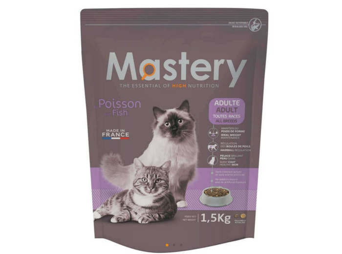 Croquettes Mastery pour chat adultes au poisson - 3 tailles