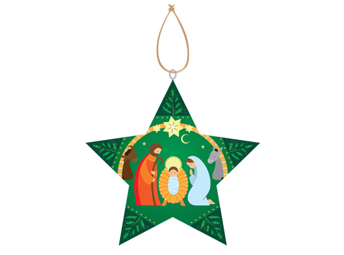 Etoile verte - Sainte Famille 10cm
