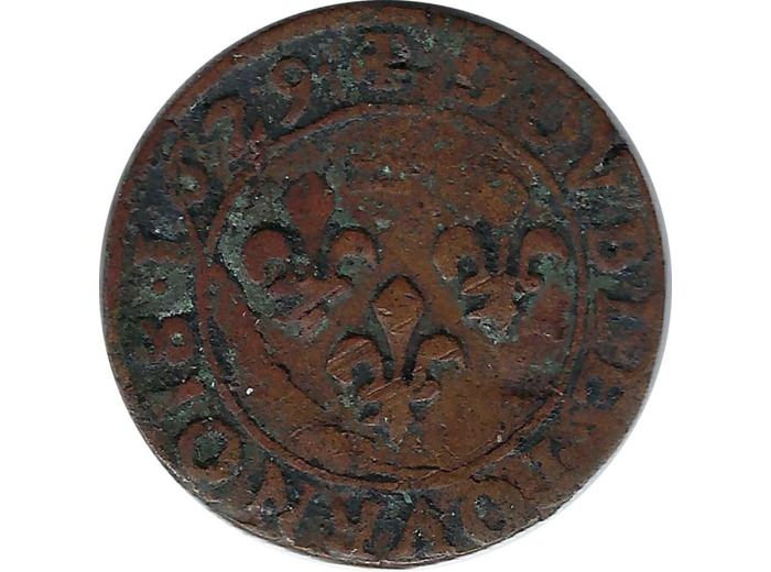 GASTON D'ORLEANS (1628-1657) DOUBLE TOURNOIS 1629 PRINCIPAUTE DE DOMBES B+ 2gr97