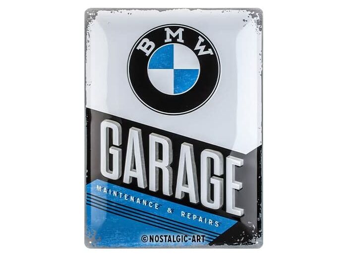 Plaque bombée et en relief BMW - Garage Maintenance And Repair - 40x30 cm.