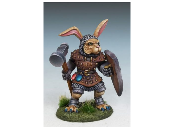 Fantasy :  Rabbit Cleric with Warhammer and Shield