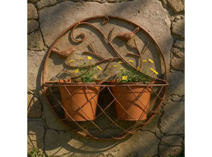 Jardinière murale rouille 33x13x33cm