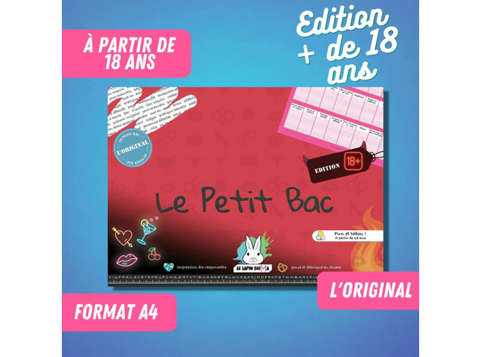 Jeu du Petit BAC - Edition + de 18 Ans