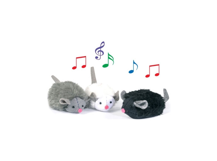 Peluches en forme de souris avec effets sonores - 7cm