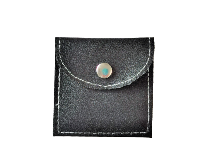 Étui porte-chapelet en Simili Cuir Noir 6x6cm