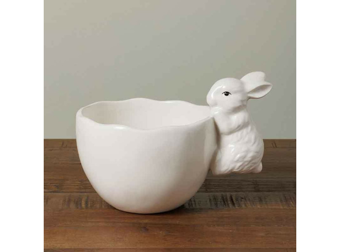 Bol lapin dolomite blanche 12x16x12cm