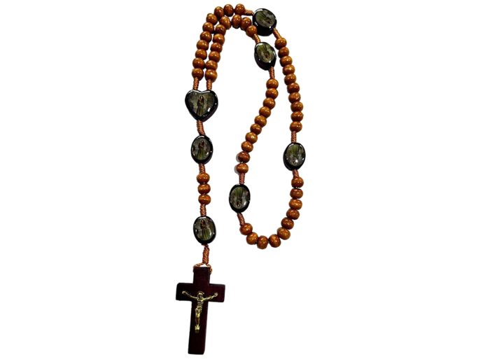 Chapelet Perles en Bois sur Corde - STE MARIE MADELEINE