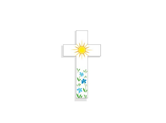 Croix Amour 10cm Soleil bleue