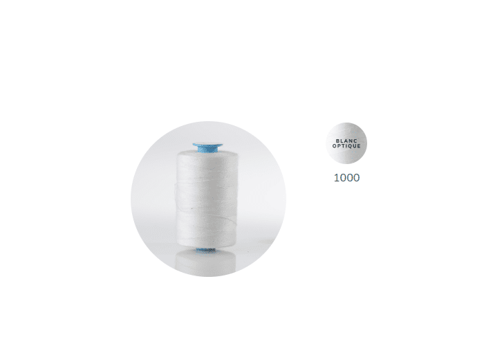 ZX 35 - 1000 BLANC FIL À COUDRE 100% POLYESTER TRÈS RÉSISTANT bobine 500m