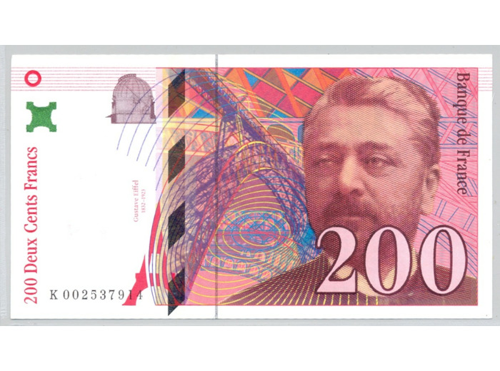 FRANCE 200 FRANCS EIFFEL 1995 Alphabet K 0025 SPL
