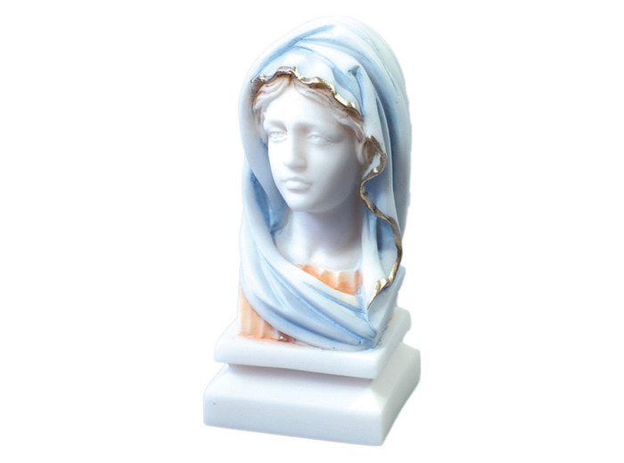 Vierge BUSTE - Statue en albâtre 13cm -Couleur