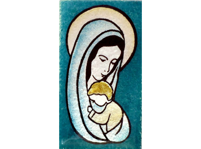 Amour filial turquoise 7X4cm - EMAUX DU LIBAN