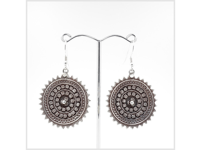 Boucles d'oreilles Ethniques en argent massif
