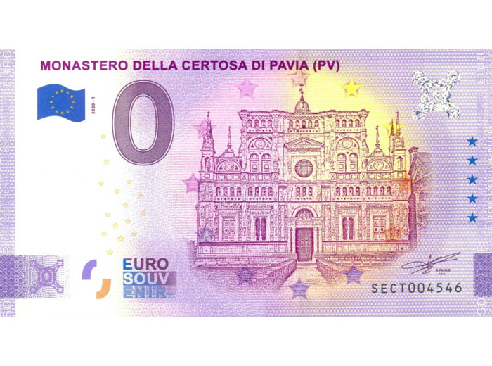 ITALIE 2020-1 MONASTERO DELLA CERTOSA DI PAVIA (ANNIVERSAIRE) BILLET 0 EURO