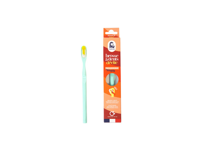 Brosse à dents écologique rechargeable Souple (coloris aléatoire)
