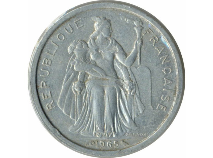 POLYNESIE FRANÇAISE 2 FRANCS 1965 TTB