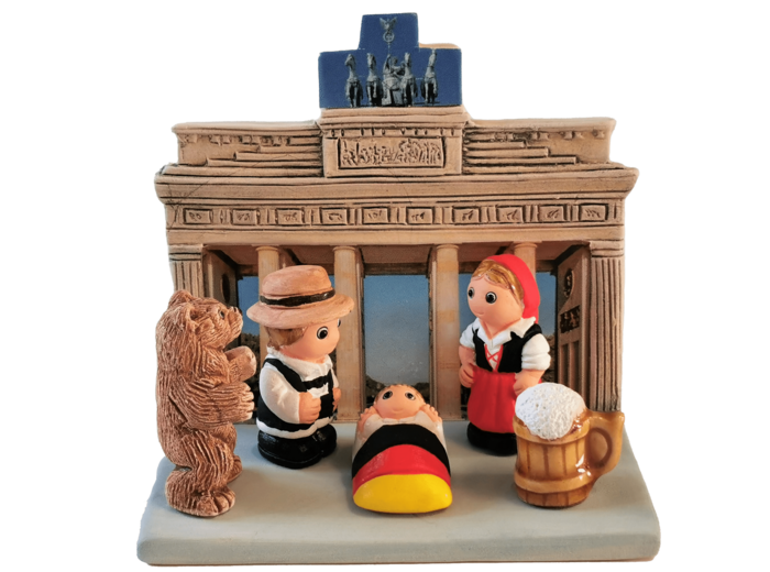 CRECHE en céramique BLOC 8x7cm- ALLEMAGNE