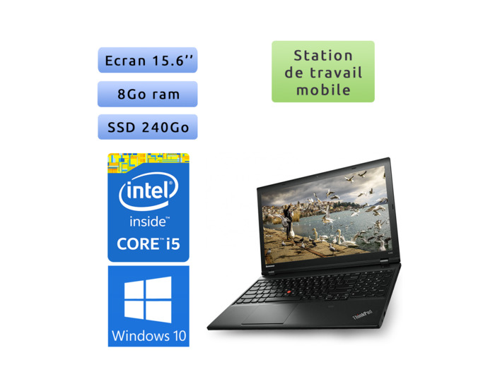Lenovo ThinkPad L540 - Windows 10 - i5 8Go 240Go SSD - 15.6 - Ordinateur Portable PC