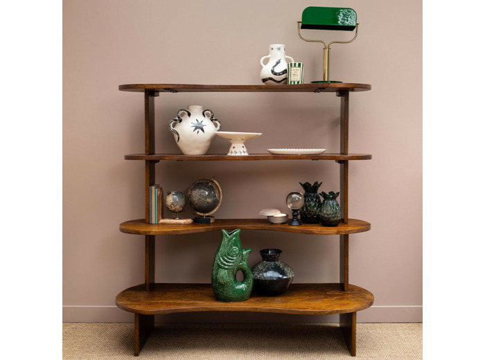 Grande étagère 4 étages bois Polanco 149x150x51cm
