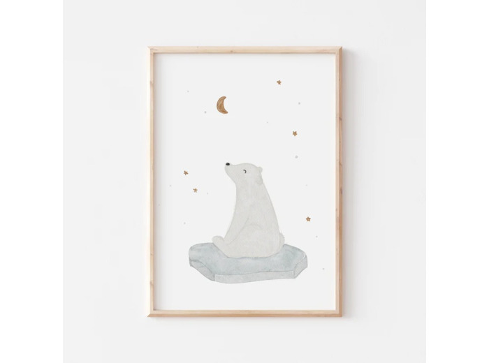 Affiche Enfant encadrée, Ours Polaire Jour