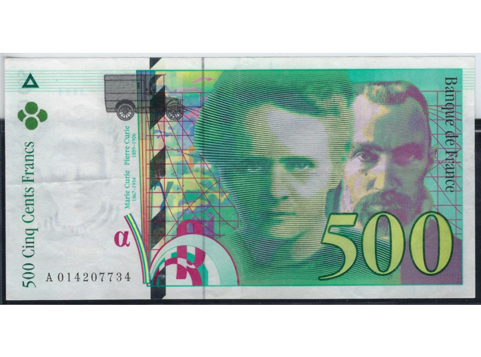 FRANCE 500 FRANCS PIERRE ET MARIE CURIE 1994 A 014207734 SPL
