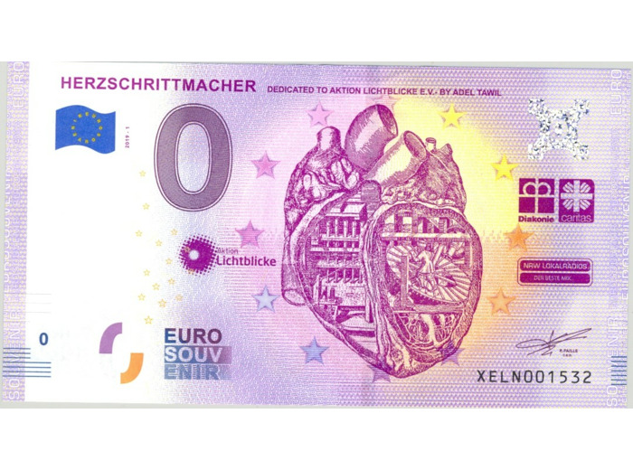 ALLEMAGNE 2019-1 HERZSCHRITTMACHER BILLET SOUVENIR 0 EURO TOURISTIQUE  NEUF