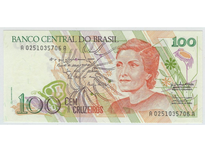BRESIL 100 CRUZEIROS NON DATE (1990) SERIE A SPL