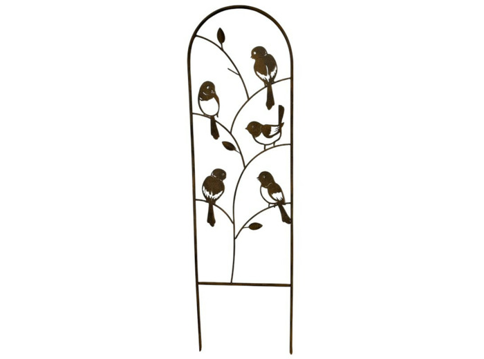 Treillage oiseaux fer marron 1x25x88cm