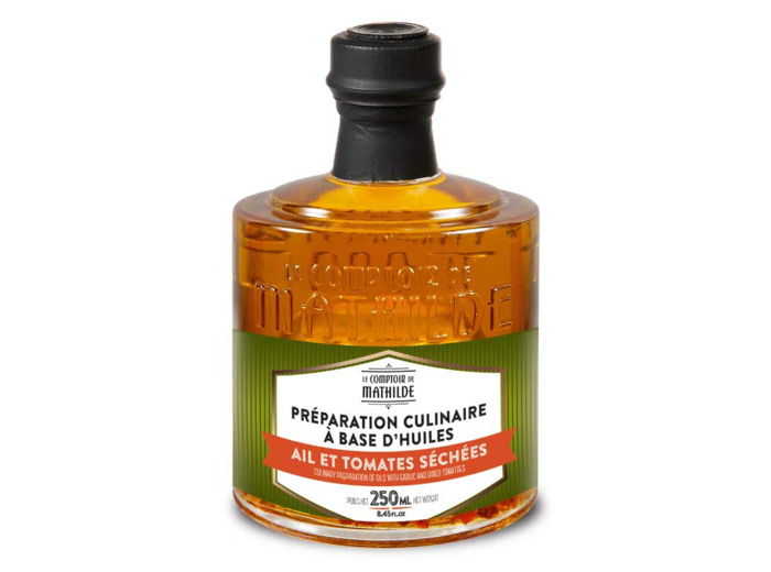 Préparation Culinaire à Base d'Huiles à l'Ail et Tomates Séchées - 250 ML