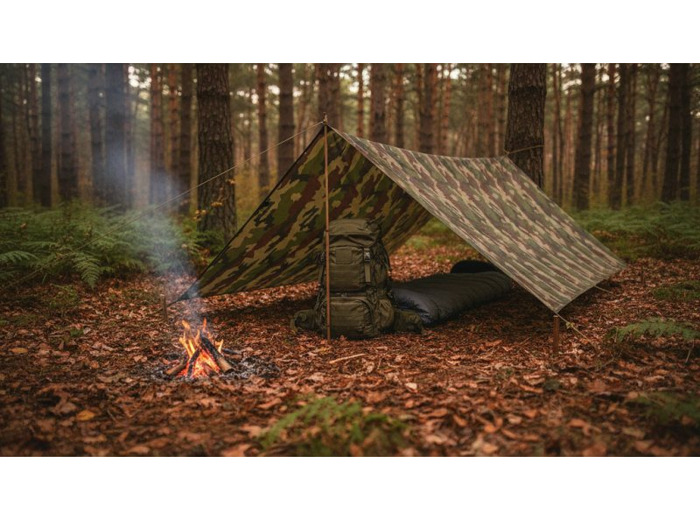 Bâche Bivouac Ultra-Light 2x3 m Imperméable Camo CE