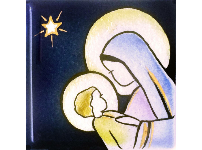 Vierge de la bonne étoile 6,2X6,2cm - EMAUX DU LIBAN