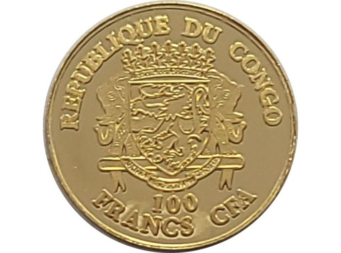 REPUBLIQUE DU CONGO 100 FRANCS CFA PASTEUR 2022 PROOF OR 999‰