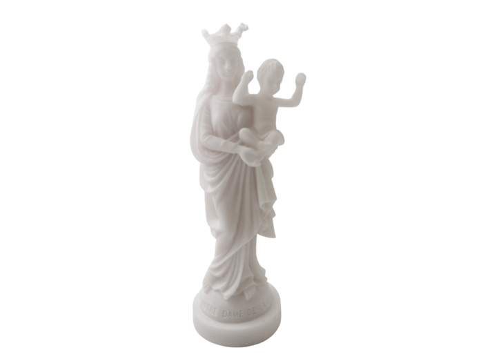 ND de la Garde- Statue en albâtre 15cm -Blanche