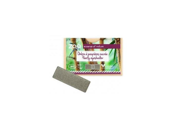 Recharge Ombre à paupières nacrée rectangle 123 gris kaki-Zao Make up