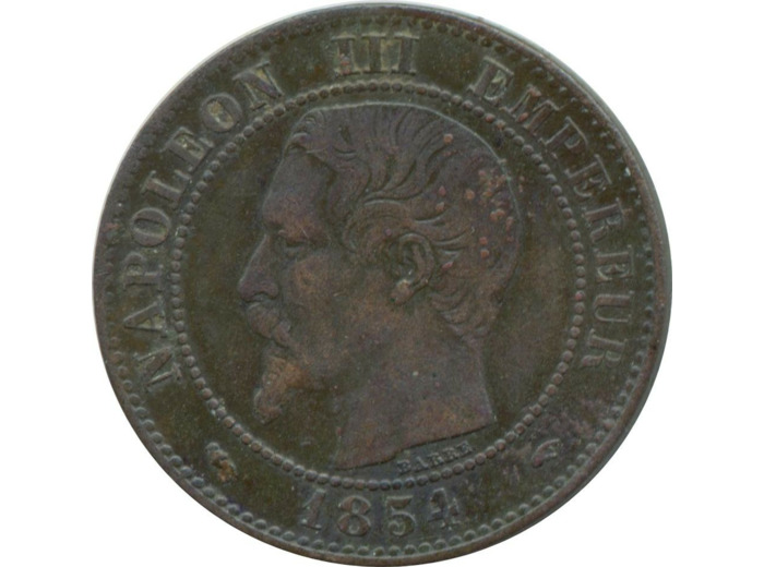 FRANCE 2 CENTIMES NAPOLEON III 1854 A TTB