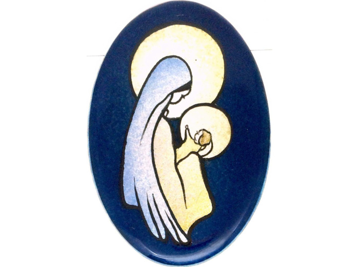 Vierge à l'enfant 8,9X6cm - EMAUX DU LIBAN