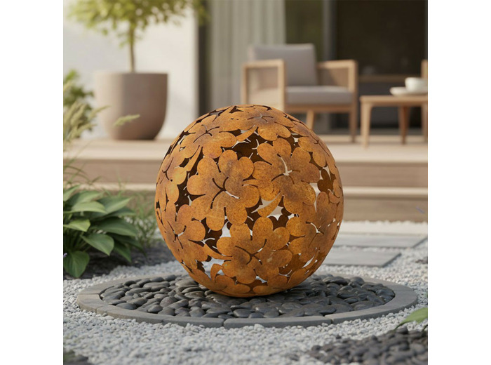Boules décorative fer trèfle à quatre feuilles 71x71x71cm