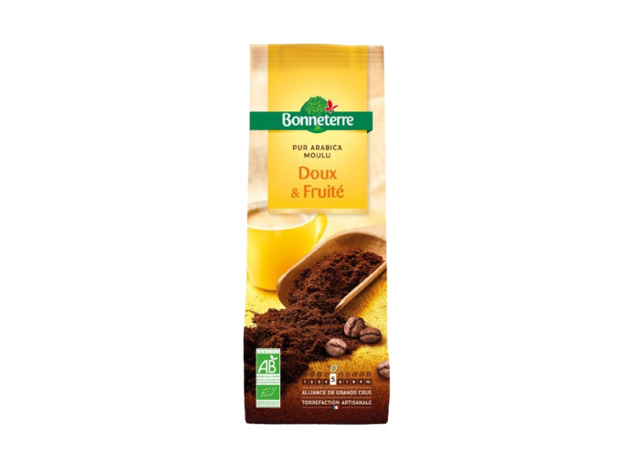 Café Pur Arabica Moulu-Doux et fruité-250g-Bonneterre