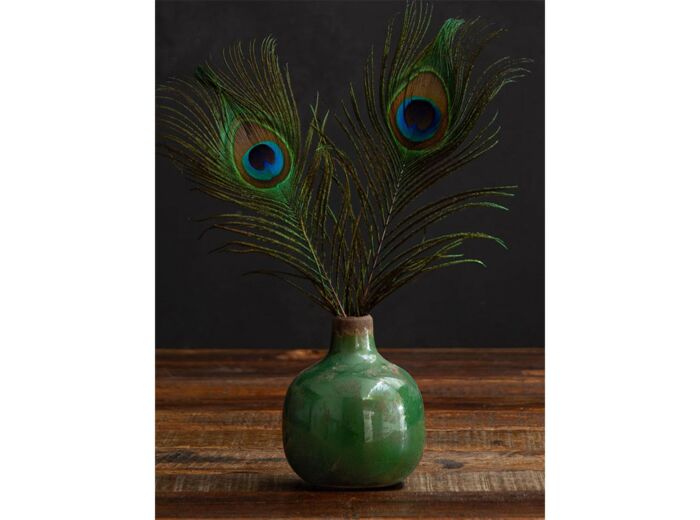 Petit vase céramique vert olive 9.5x9cm