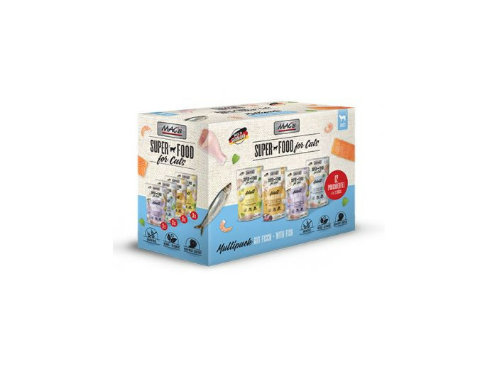 Multipack (sachet) aux poissons, sans céréales pour chat - 12x100gr